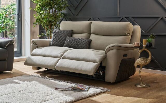 La-Z-Boy Lyle Leather 3 Seater Power with Head Tilt & Lumbar by SCS ...