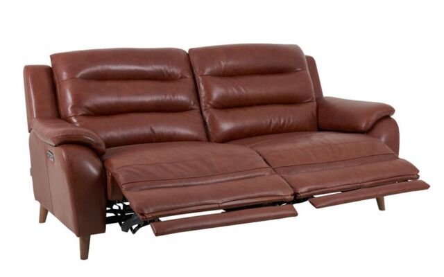La-Z-Boy Brown Leather Madison 3 Seater Power Recliner Sofa by SCS ...