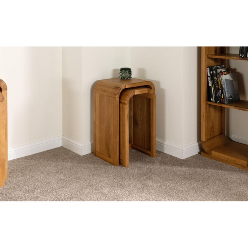 ScS Living Oak Lounge Nest of Tall Lamp Tables by SCS