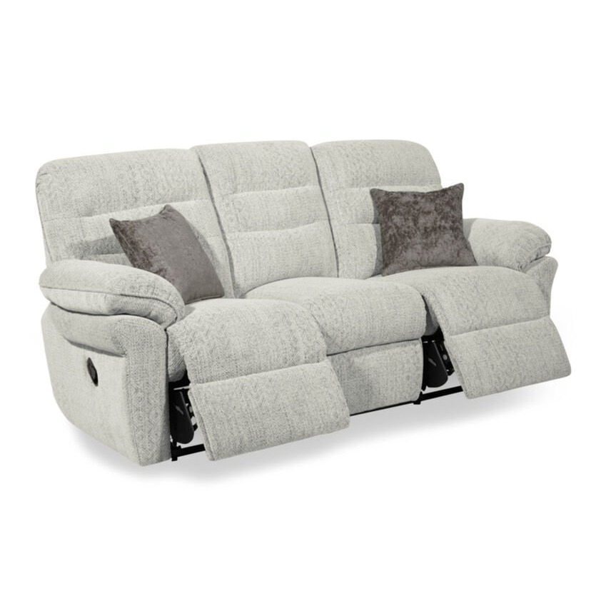ScS Living Grey Pendle Fabric 3 Seater Manual Recliner Sofa by SCS ...