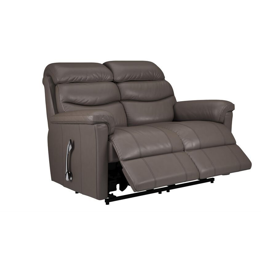 LaZBoy Brown Tulsa Leather 2 Seater Manual Recliner Sofa by SCS