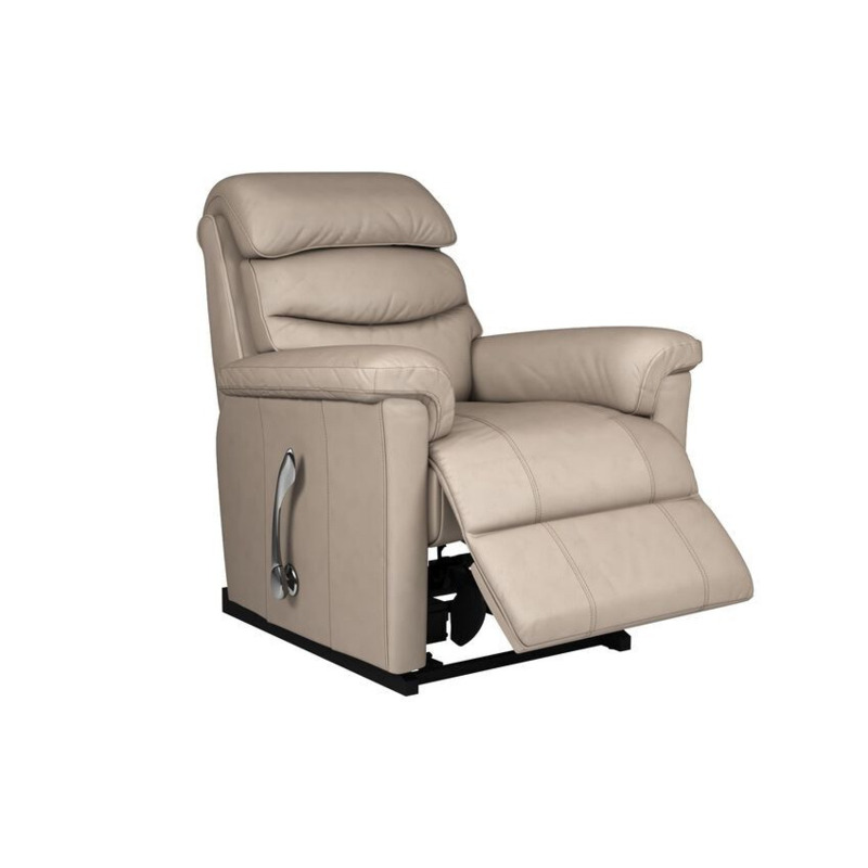 LaZBoy Cream Leather Tulsa Rocker Recliner Chair by SCS
