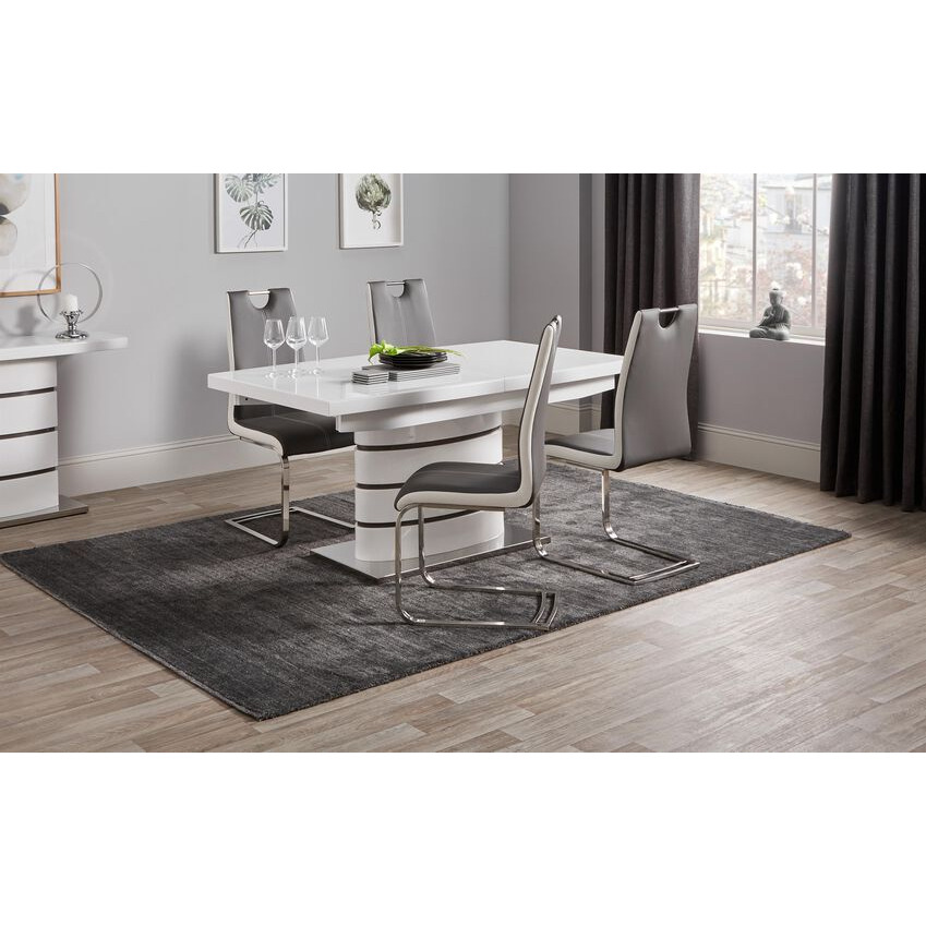 Rimini White Dining Table & 4 Chairs by SCS