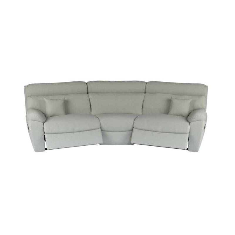 ScS Living Blue Fabric Cloud 4 Seater Curved Manual Recliner Sofa by
