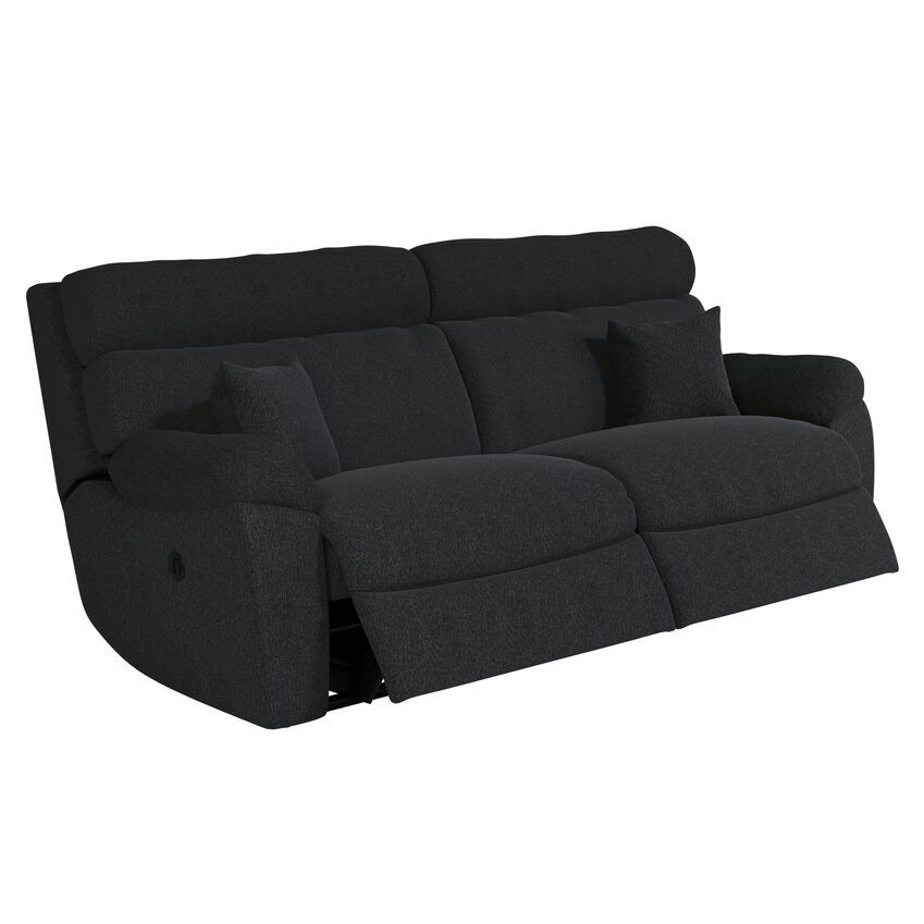 ScS Living Black Cloud Fabric 3 Seater Power Recliner Sofa by SCS