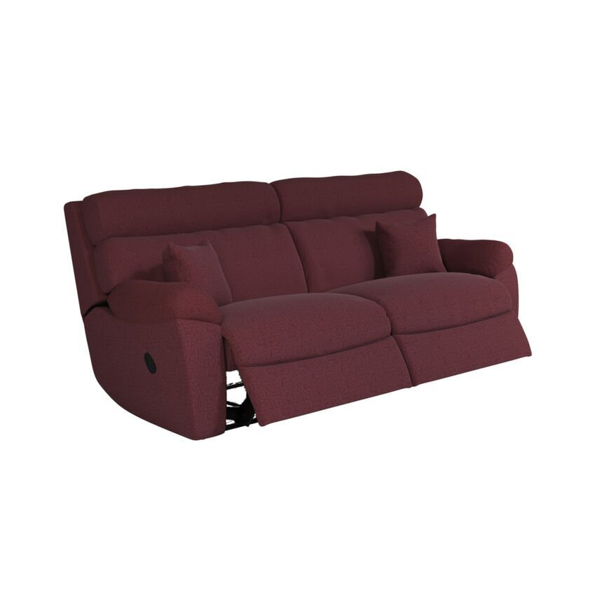 ScS Living Red Cloud Fabric 3 Seater Manual Recliner Sofa by SCS