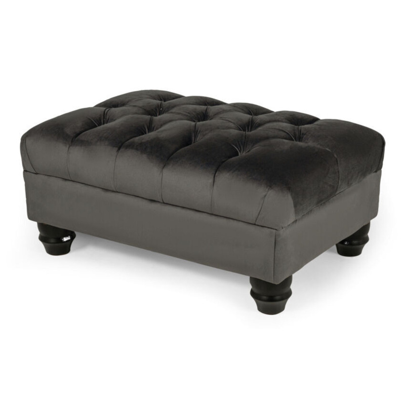 ScS Signature Grey Fabric Chelsea Velvet Footstool by SCS