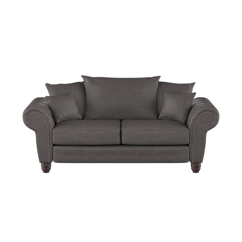 ScS Living Grey County Fabric 3 Seater Sofa Scatter Back Sofa Sale by
