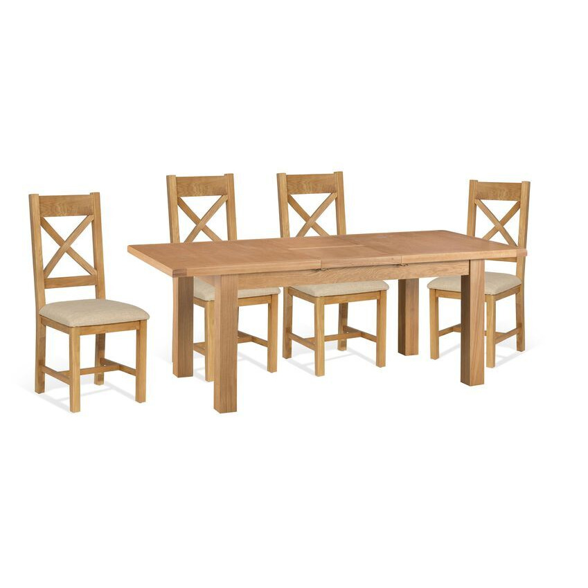 ScS Living Cruz 1.7m Extending Dining Table & 4 Cross Back Chairs by