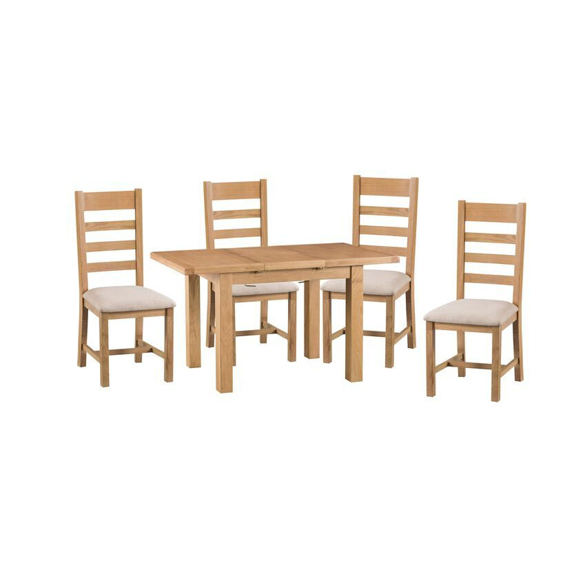ScS Living Cruz 1.25m Extending Dining Table & 4 Ladder Back Chairs by