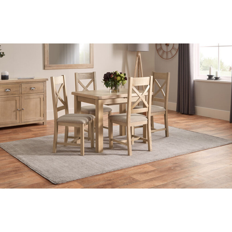 Romeo 1m Extending Dining Table & 4 Cross Back Chairs by SCS