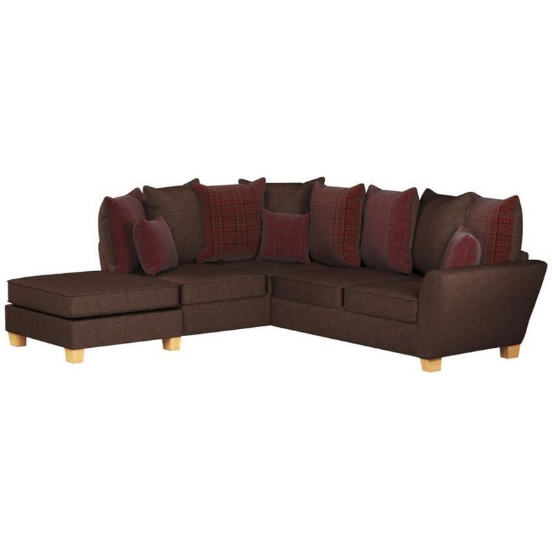 ScS Living Brown Theo Fabric 1 Corner 2 Left Hand Facing Chaise Scatter