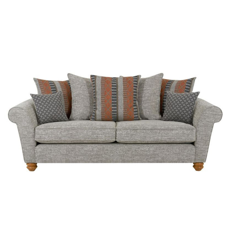 ScS Living Grey Aurora Fabric 3 Seater Scatter Back Sofa by SCS