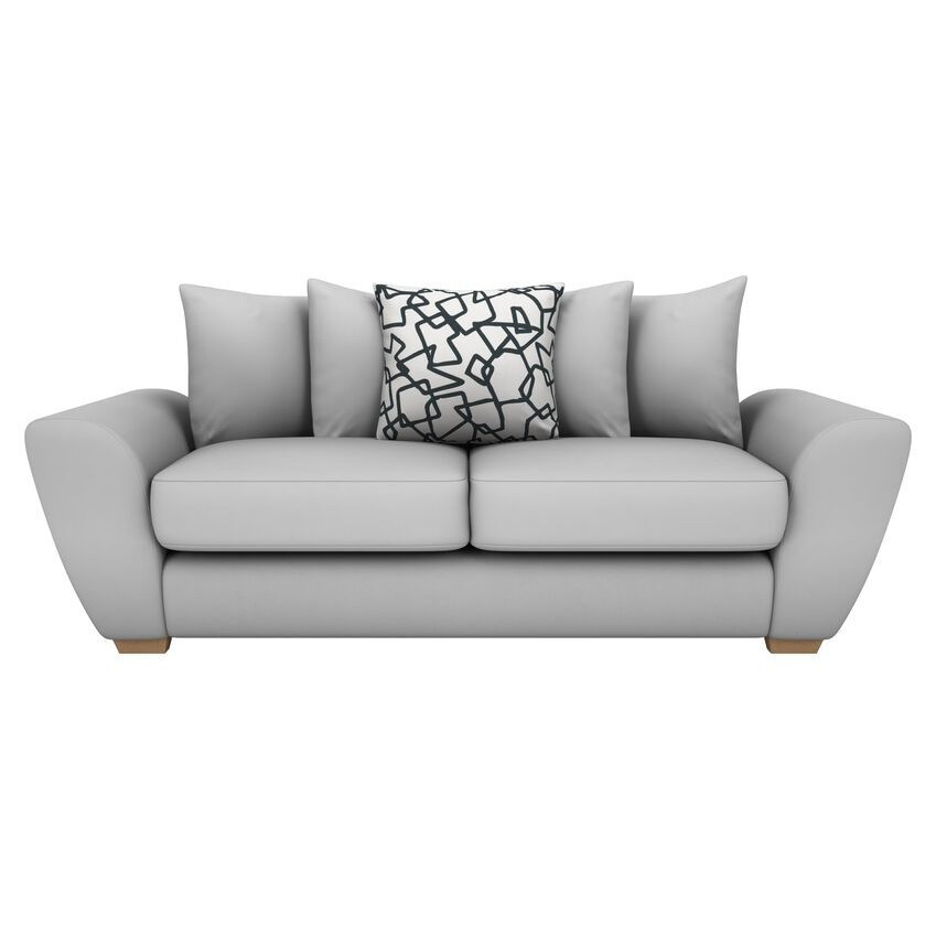 ScS Living Grey Kiana Fabric 3 Seater Sofa Scatter Back by SCS