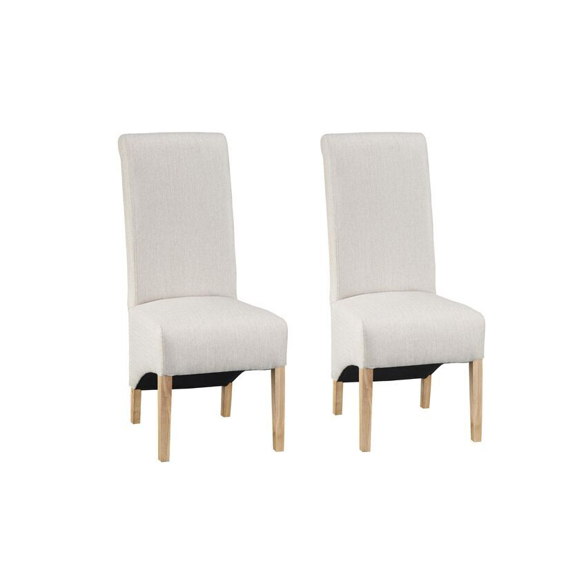 Cruz Pair of Plain Scroll Back Dining Chairs by SCS