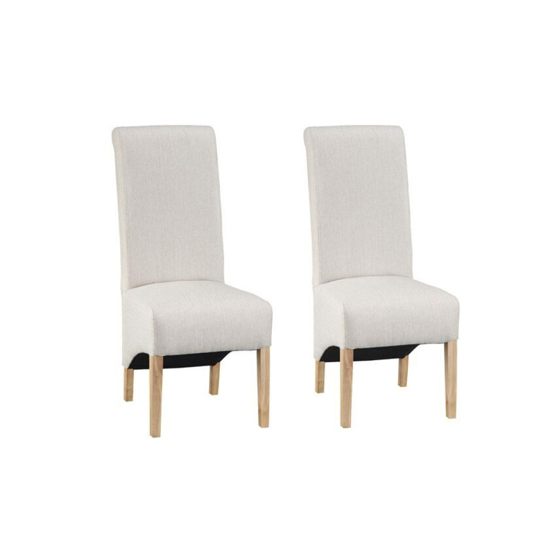 Cruz Pair of Plain Scroll Back Dining Chairs by SCS
