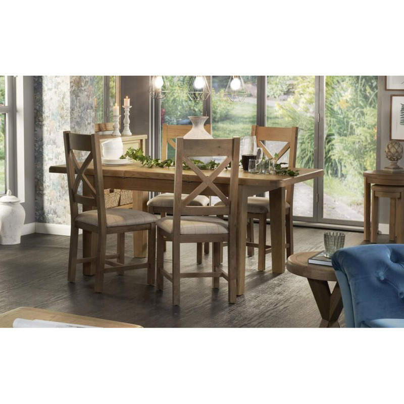 ScS Signature Brooklyn 1.3m Extending Dining Table with 4 Natural Cross