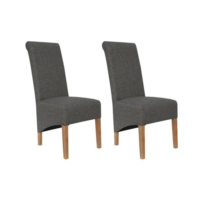 ScS Signature Brooklyn Pair of Dark Grey Scroll Back Dining Chairs by