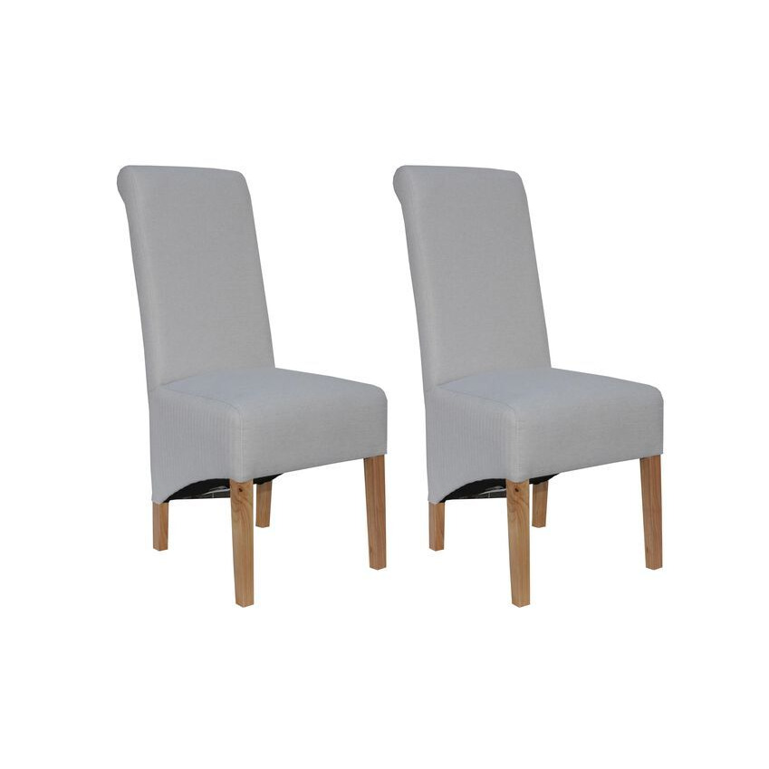 ScS Signature Brooklyn Pair of Natural Scroll Back Dining Chairs by SCS