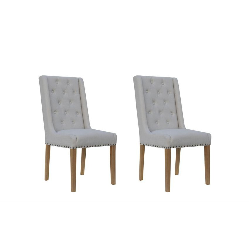 ScS Signature Brooklyn Pair of Natural Studded Button Back Dining