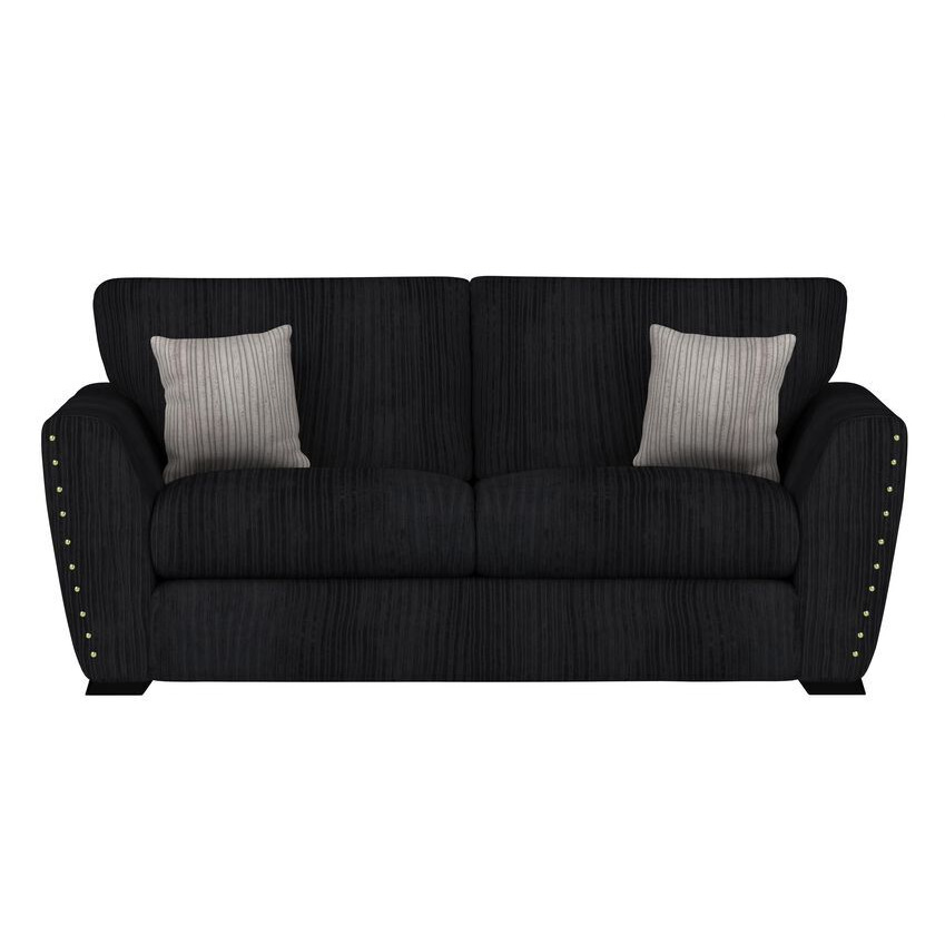 ScS Living Black Gigi Fabric 3 Seater Sofa Standard Back by SCS