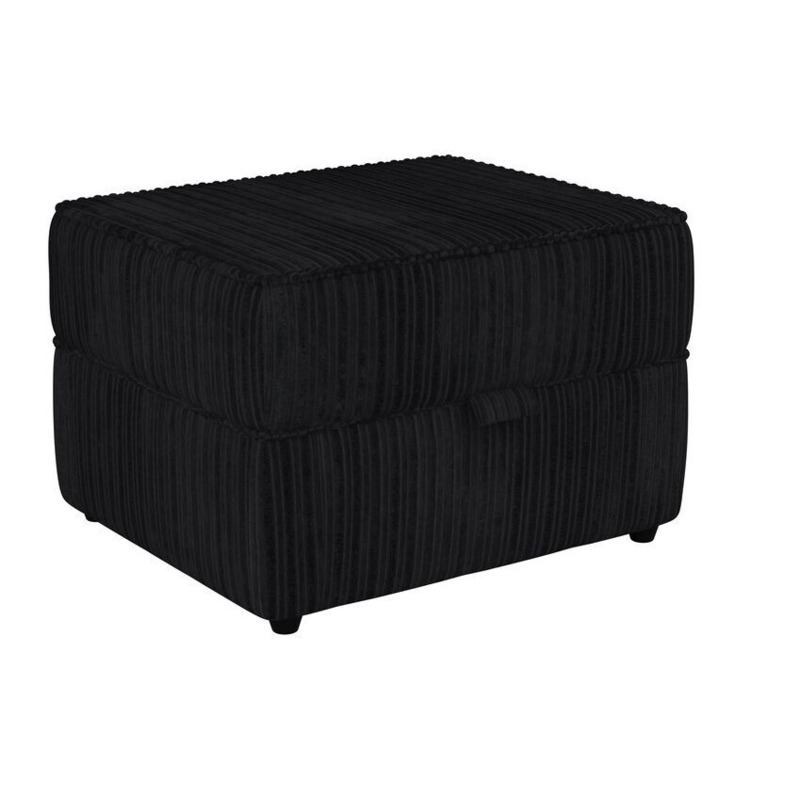 ScS Living Black Gigi Fabric Storage Footstool by SCS