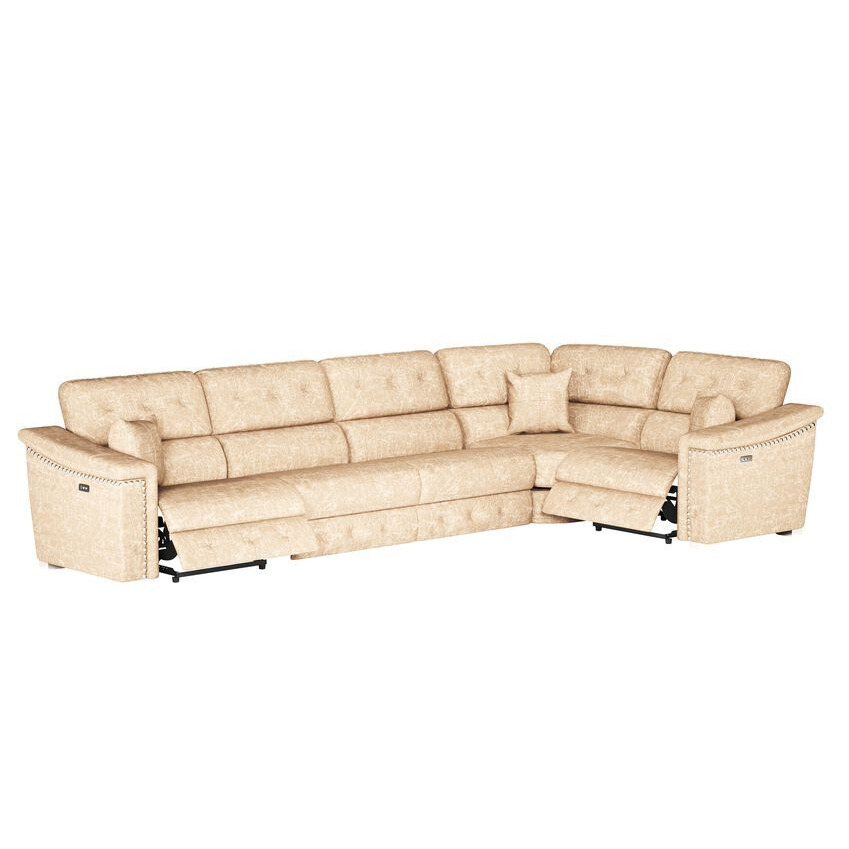 La-Z-Boy Brown Fabric Hollywood 3 Corner 1 Power Recliner Sofa by SCS ...