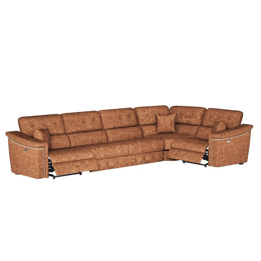 La-Z-Boy Brown Fabric Hollywood 3 Corner 1 Power Recliner Sofa by SCS ...