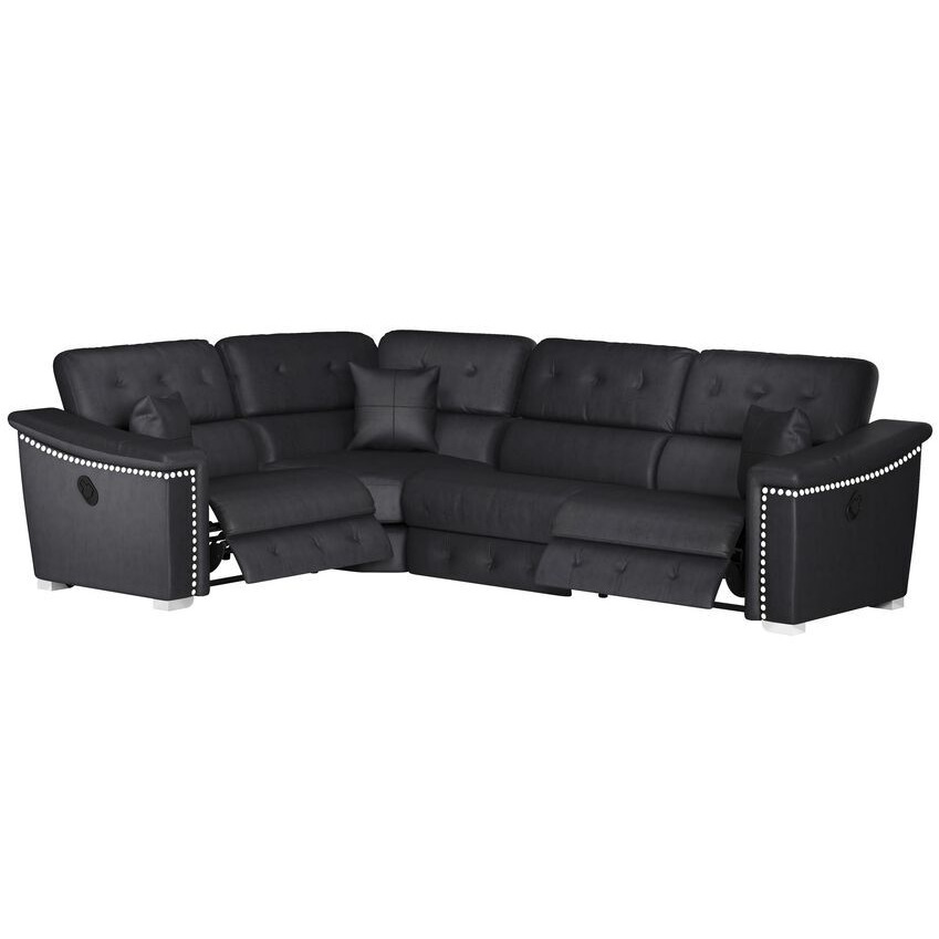 La-Z-Boy Black Fabric Hollywood 1 Corner 2 Manual Recliner Sofa by SCS ...