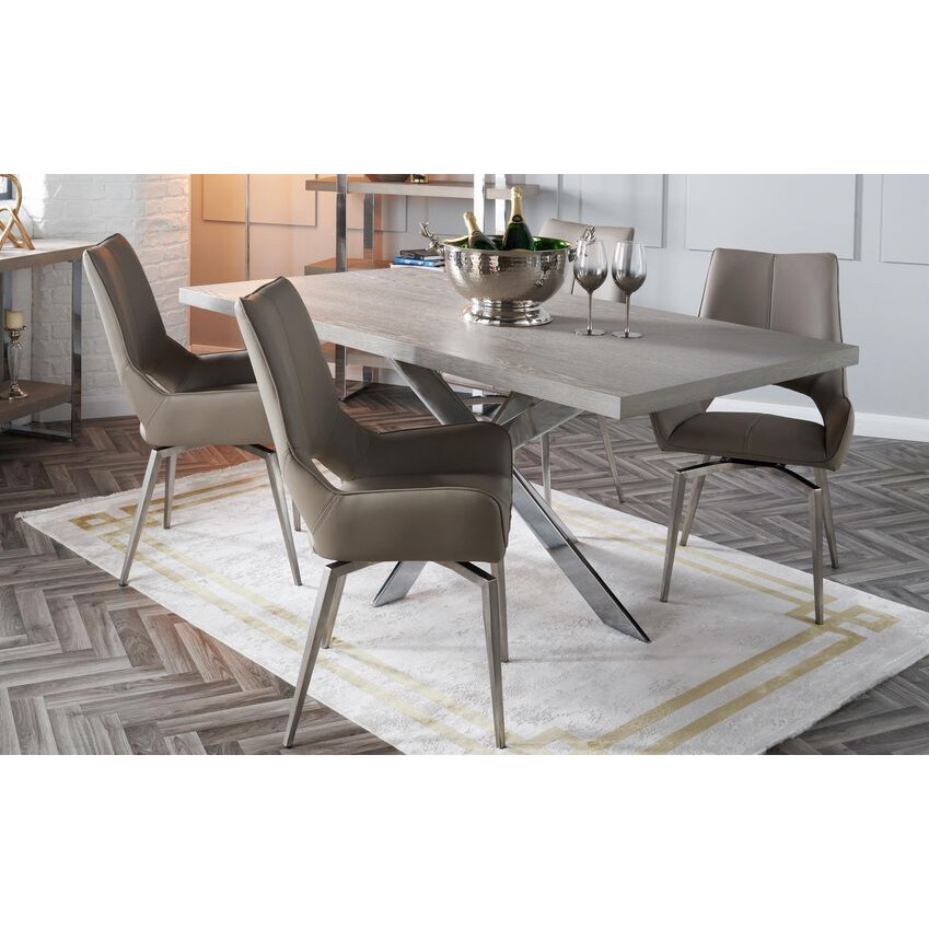 Signature Lisbon Dining Table Grey Table and Swivel Chairs by SCS