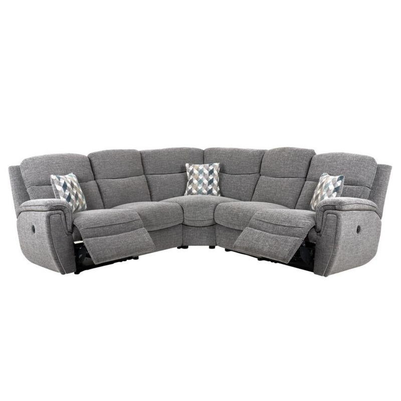 Ashton Grey Corner Sofa Power Recliner Corner Sofa by SCS