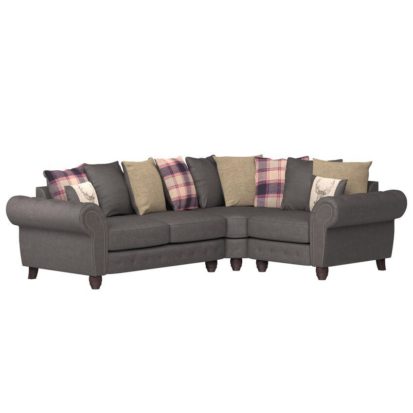 ScS Living Grey County Fabric 2 Corner 1 Scatter Back Sofa by SCS