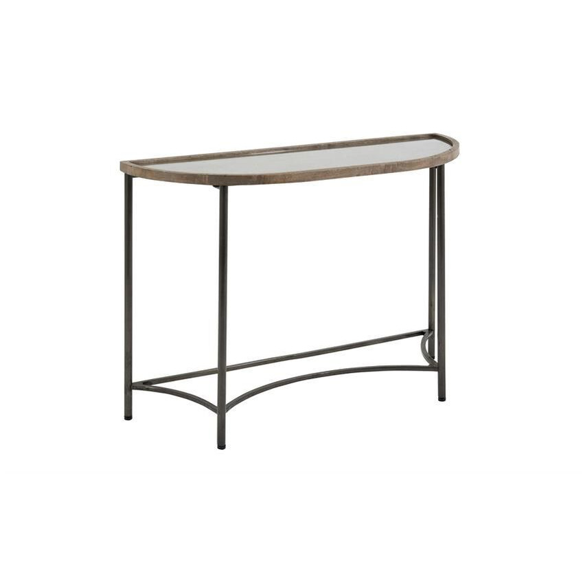 ScS Signature Rosary Demi Lune Console Table with Glass Top by SCS
