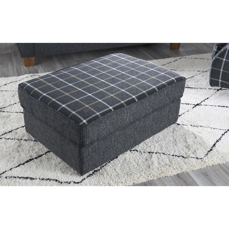 ScS Living Theo Fabric Patterned Top Banquette Footstool by SCS