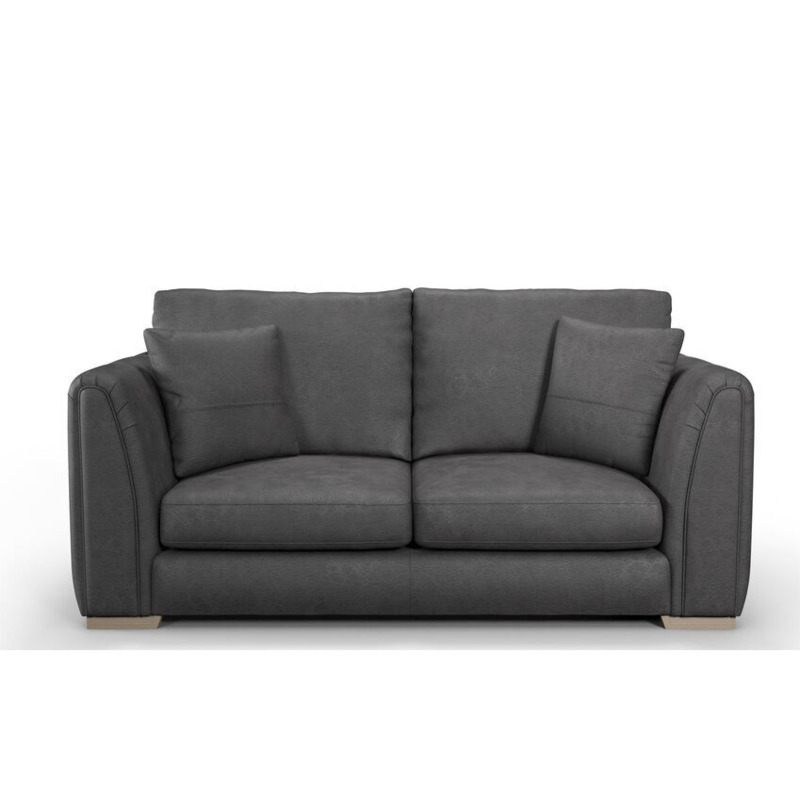 Endurance Grey Fabric Xavier Faux Leather 2 Seater Sofa by SCS ...