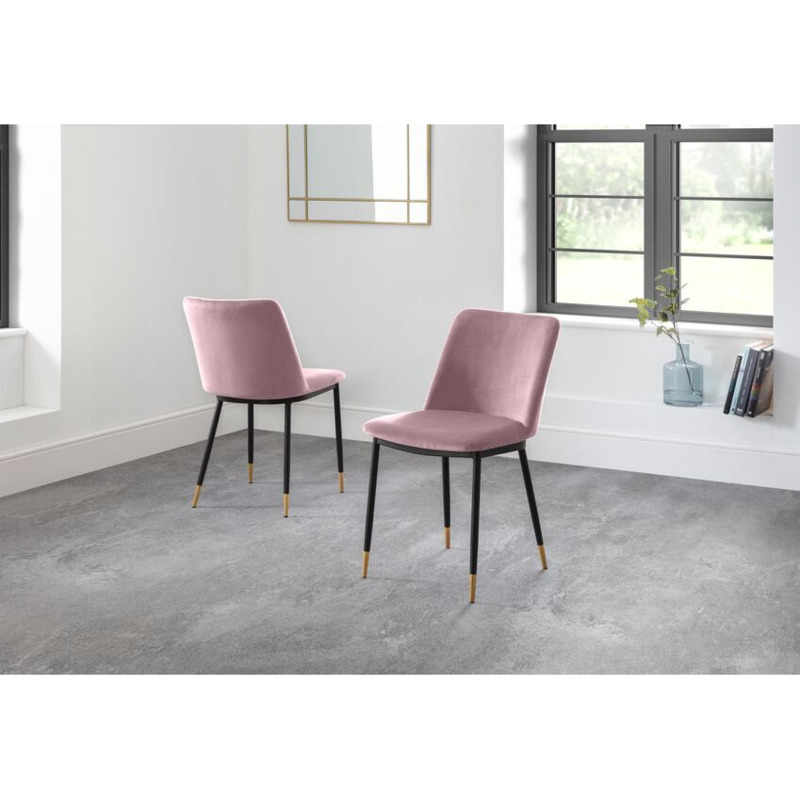 ScS Living Brompton Pair of Dusky Pink Chairs by SCS