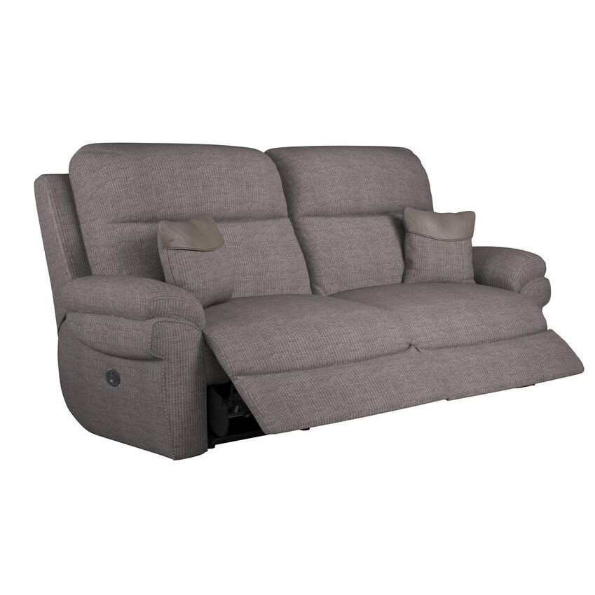 LaZBoy Grey Tamla Fabric 3 Seater Power Recliner Sofa by SCS