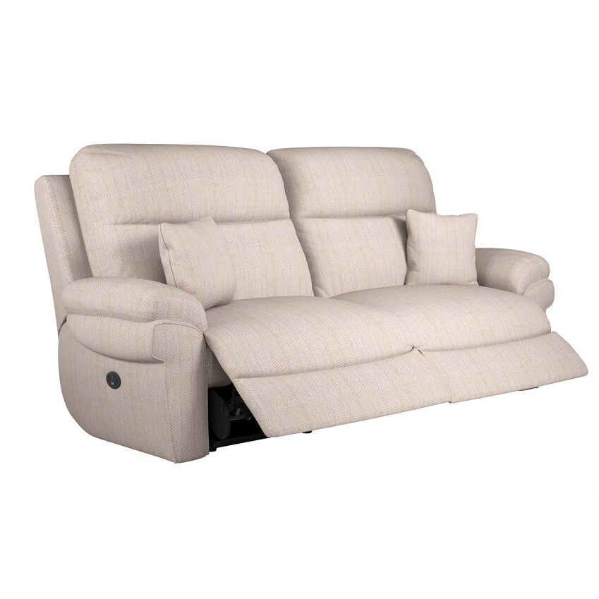 LaZBoy Blue Tamla Fabric 3 Seater Power Recliner Sofa by SCS