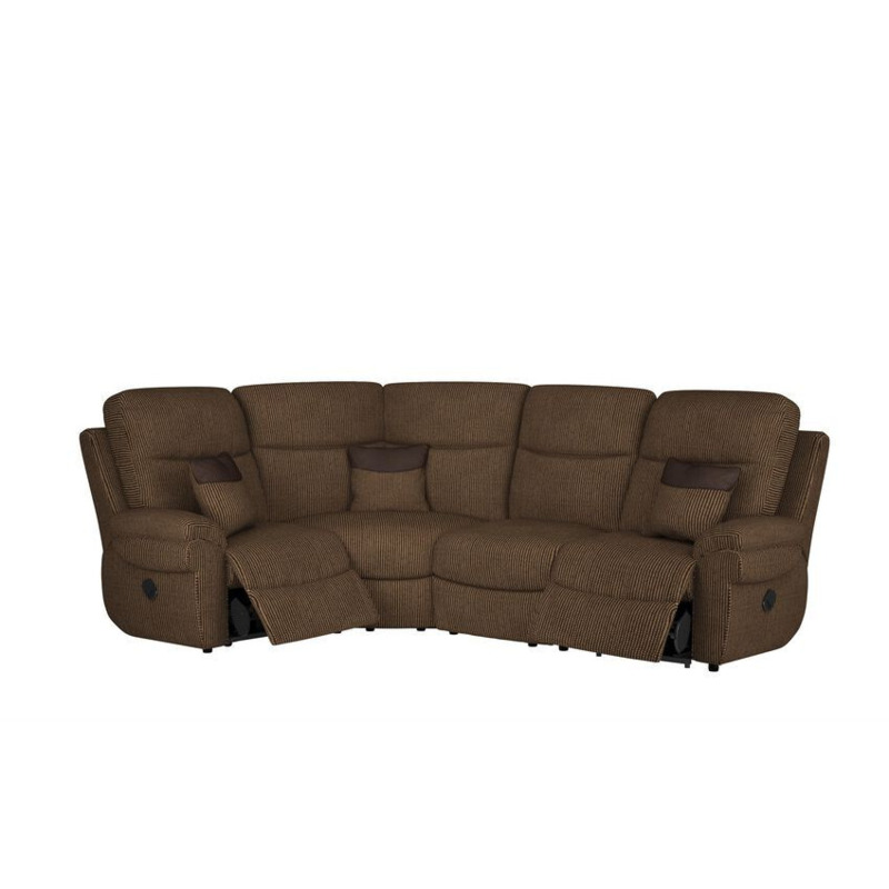 LaZBoy Brown Tamla Fabric 1 Corner 2 Manual Recliner Sofa by SCS