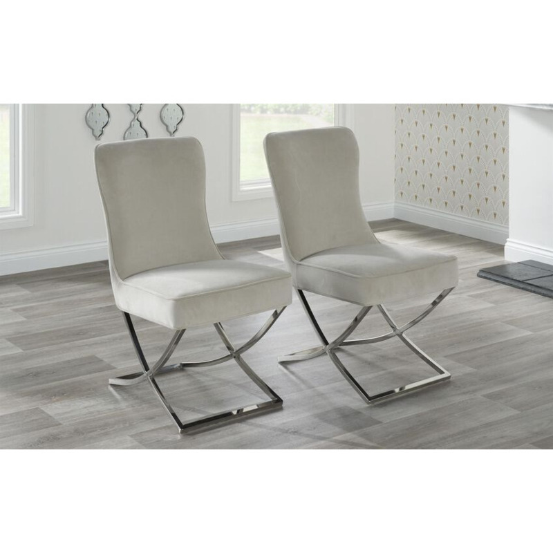 Clara Pair of Beige Dining Chairs by SCS