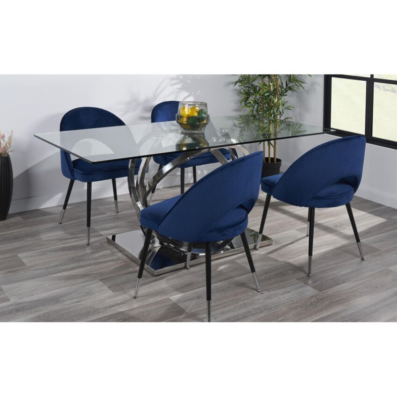 ScS Signature Elsa 1.8m Rectangular Dining Table & 4 White Chairs by