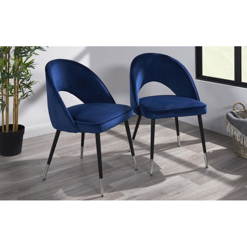 ScS Signature Elsa Pair of Navy Dining Chairs by SCS