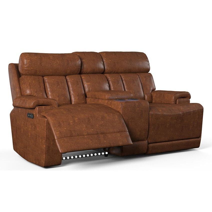 La-Z-Boy Brown Leather Empire 2 Seater Power Recliner Sofa With Head ...