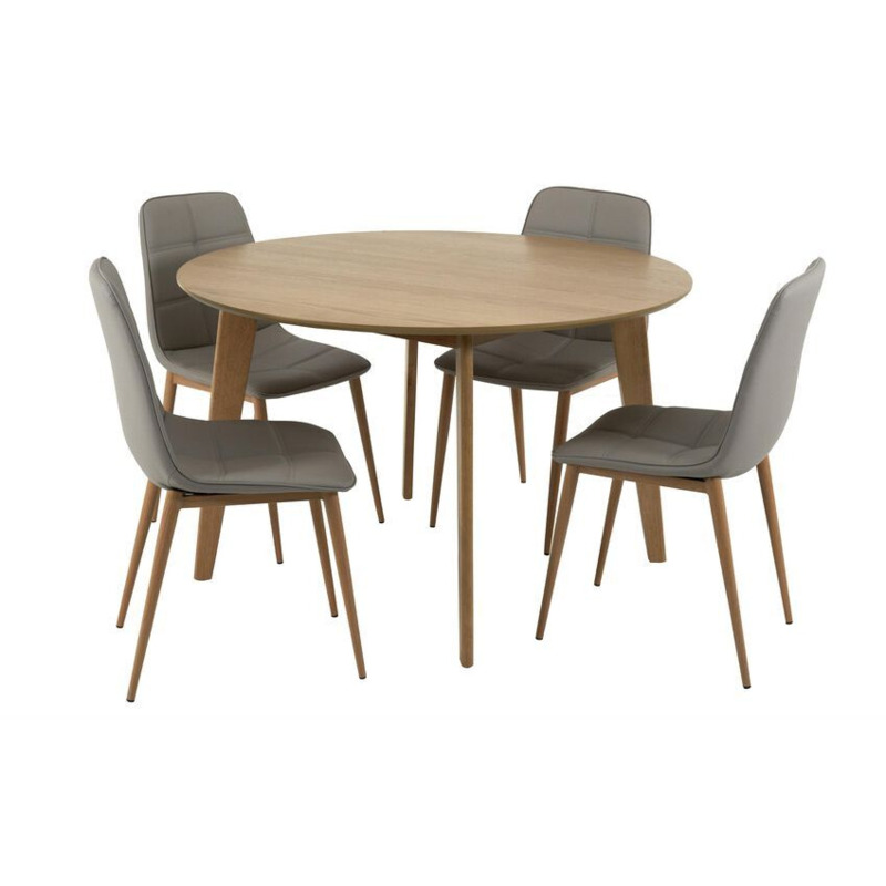 ScS Living Gina Circular Dining Table & 4 Mink Chairs by SCS