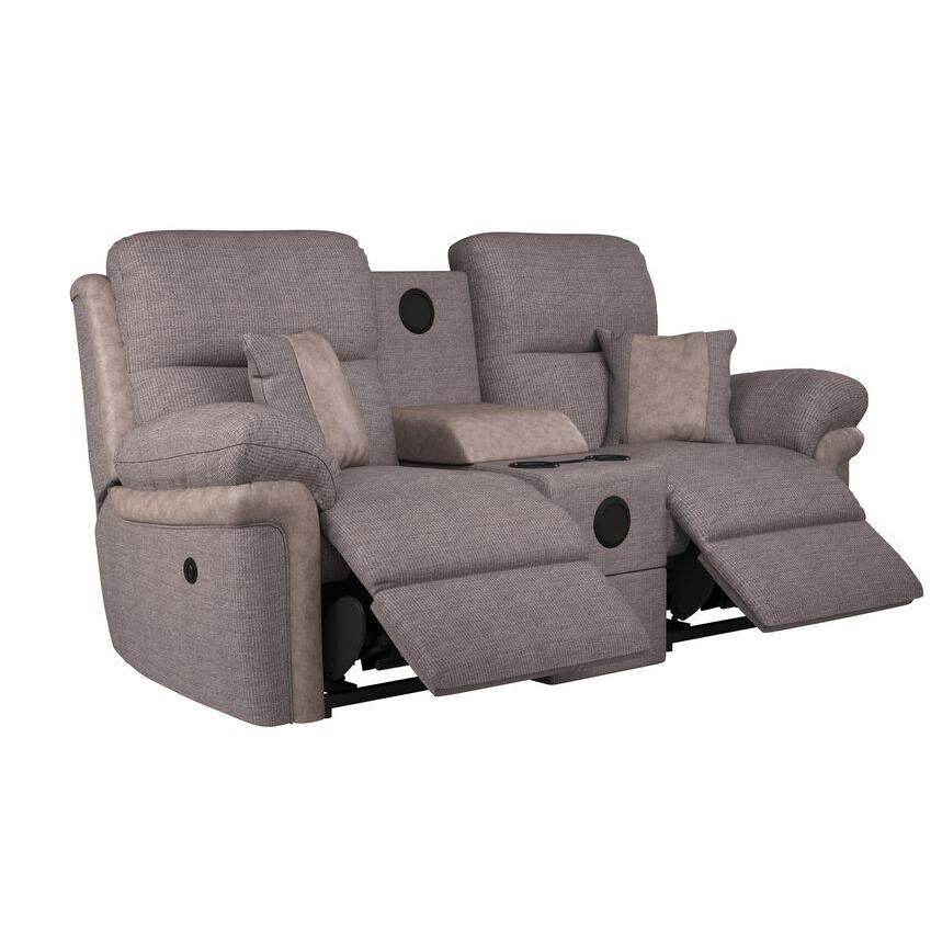 La-Z-Boy Grey Nevada Fabric 2 Seater Power Recliner Sofa with Audio by ...