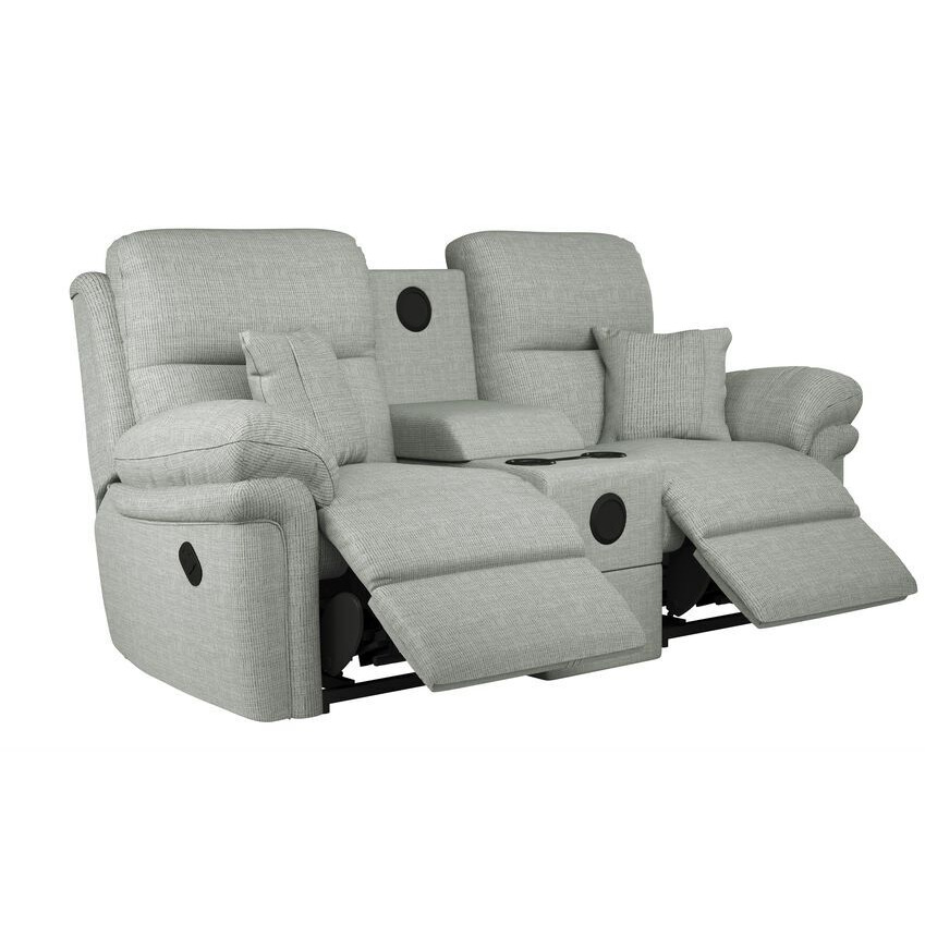 La-Z-Boy Grey Nevada Fabric 2 Seater Manual Recliner Sofa with Audio by ...