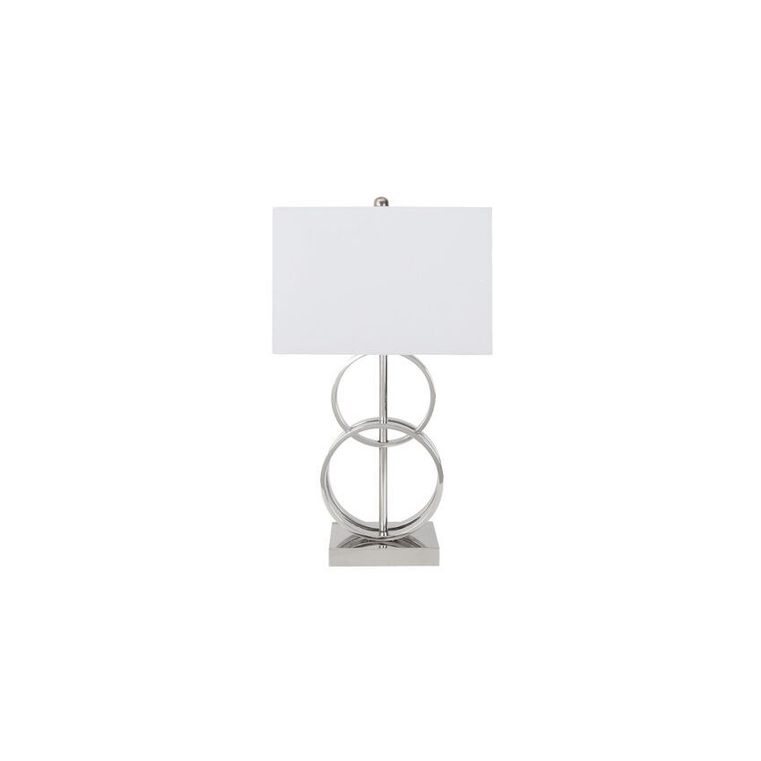 ScS Living Halo Nickel Table Lamp with White Linen Shade by SCS
