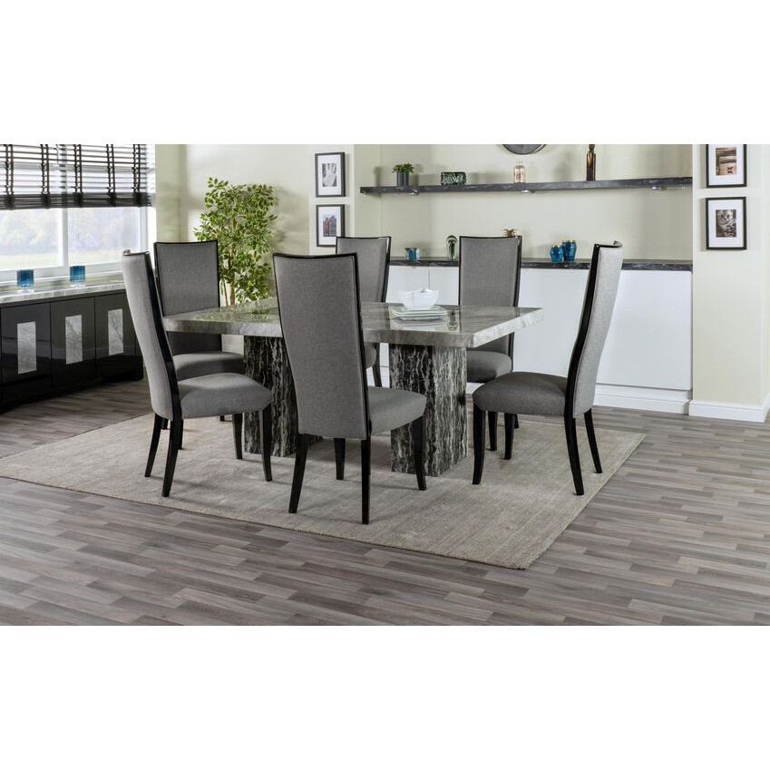 ScS Signature Shades 1.8m Marble Dining Table & 6 Chairs by SCS