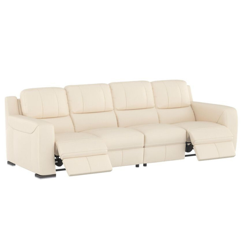 SiSi Italia White Lucca Jumbo Power Recliner Sofa by SCS | ufurnish.com