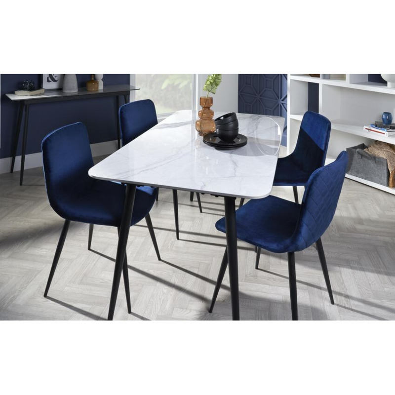 ScS Signature Lucia 1.6m Dining Table & 4 Blue Chairs by SCS